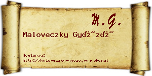 Maloveczky Győző névjegykártya